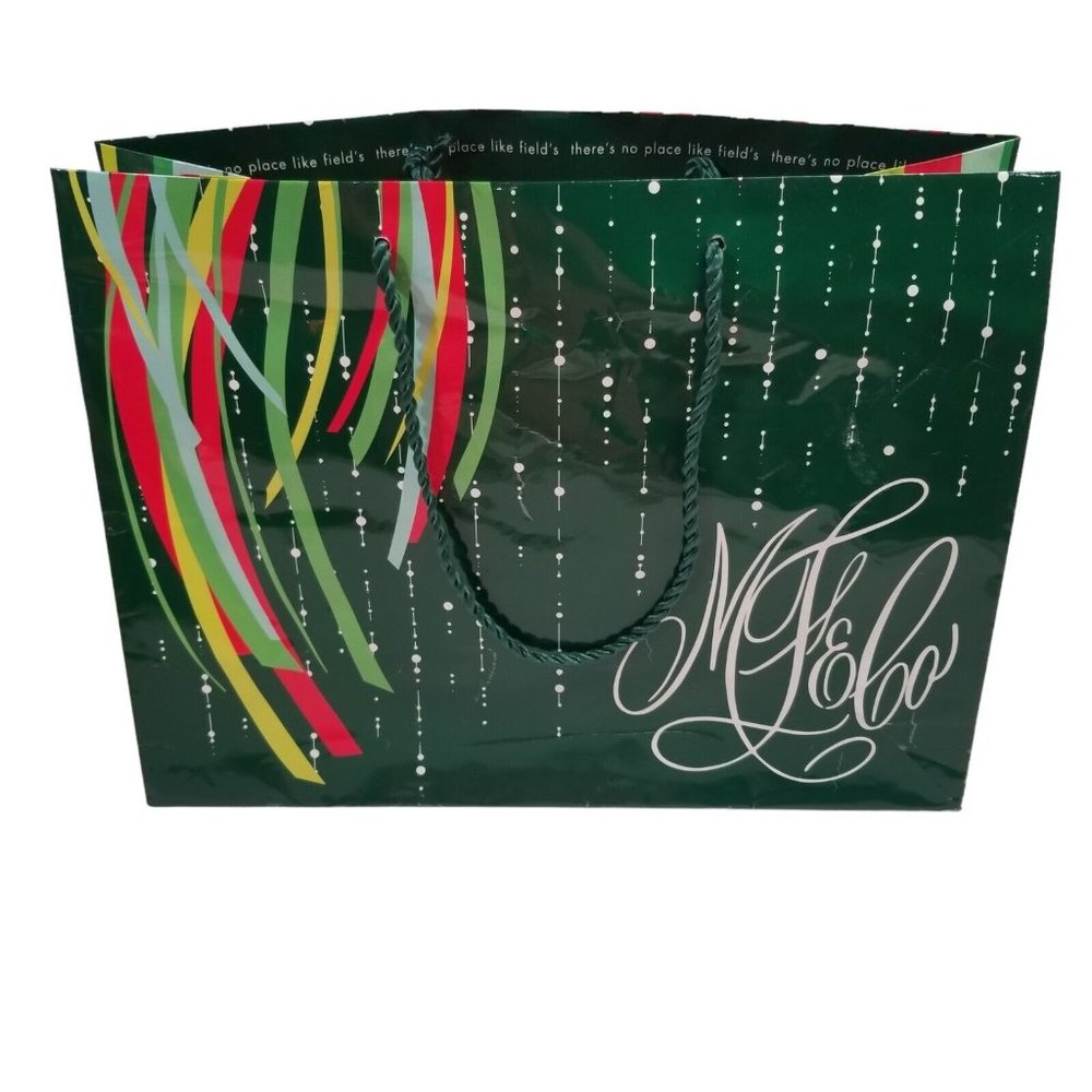 Marshall Fields Department Store Holiday Christmas Shopping Bag 2005 Green Prop